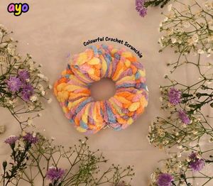 Crochet Colorful Scrunchie