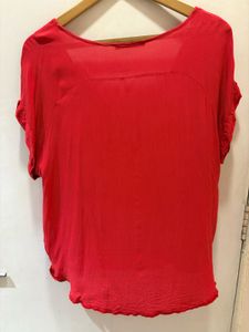 Beautiful Red V-Neck Tunic Top
