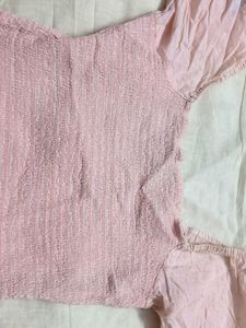 Pink Ruffled Crop Top