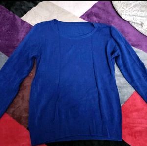 Blue Color Knitted Pull Over Sweater