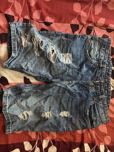 Distressed Denim Shorts