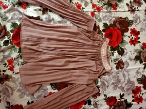 Peach Cold Shoulder Top