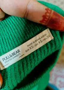 Green High Neck Fitted Top
