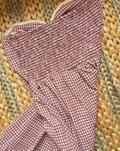 Red Gingham Sweetheart Tie-Up Dress