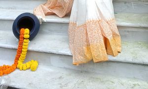 White And Yellow 💛 Saree For Women