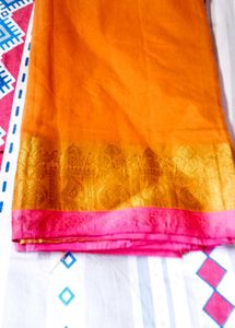 Orange &amp; Pink Saree