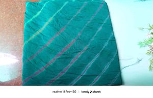 Green Chiffon Laheriya Saree