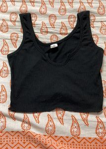 SSS Crop Top In Black Colour