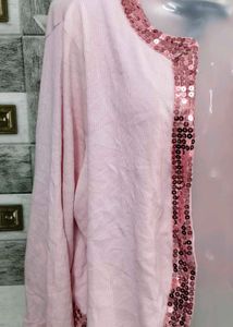 Pink Sequin Embellished Shrug
