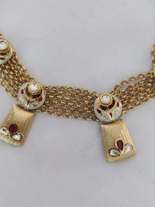 1 Gram Gold Plated Kundan Necklace Set (Women)