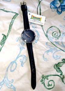 Brand New Sonata Poze Black Dial Watch