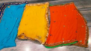 Colorful Dupattas - Set of 3  Full Pure Dupatta