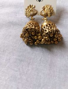 Varnee Peacock Jhumka Earrings