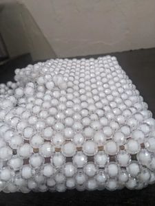 White Beaded Purse