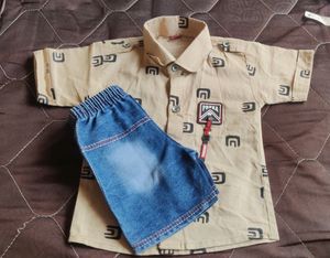 Boys Shirt And Denim Combo Set