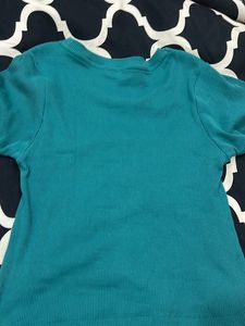 Zudio Ribbed Green Crop Top