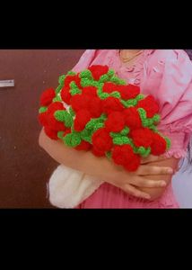 Handmade Viral Crochet Rose Bouquet Blanket