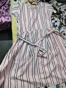 Striped Fit & Flare Dress