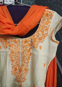 Orange Embroidered Salwar Kameez