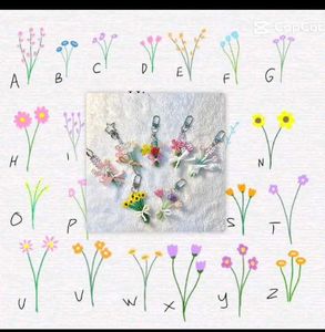 Name Flower Keychain+free Earing