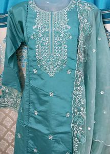 NEW Sea Green Embroidered Pakistani Suit