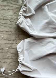White Parachute Cargo Pants
