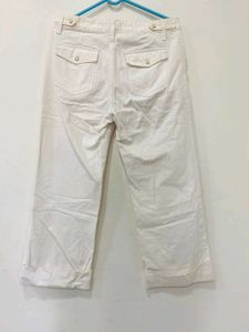 Branded Wild Leg White Jeans