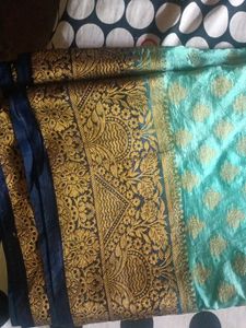 Teal &amp; Gold Dress Material