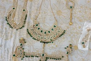 Heavy Green Bridal Jewellery Set 4900 Coins