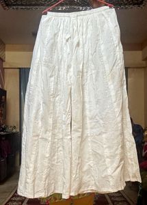 Shiffli Work White Embroidered Kalidar WidePalazzo