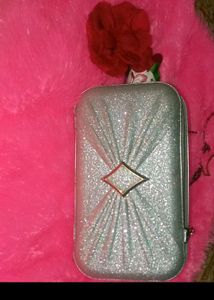 Silver Glitter Clutch
