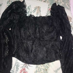 Black Lace Fabric Piece