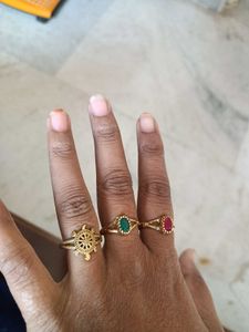 Set of 3 Gold Rings(daily wear)19.19.18 size