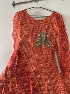 Orange Embroidered ethic dress