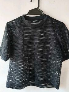 Zudio Black Mesh Top