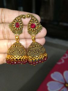 Antique Gold Jhumka Earrings