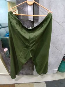 Olive Green Lounge Shorts With Pocket