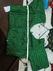 Green Sequin Blouse
