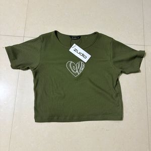 Zudio Green Crop Top With Tag