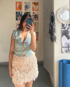 Cute Vest With Colourful Buttons