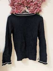 Navy Blue Woolen Top