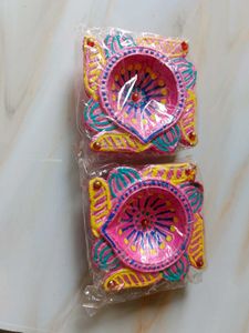 Unique Pink Diya Set