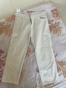 Cargo Jeans Beige Colour