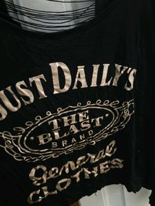 Imported Graphic Black T-Shirt long sides