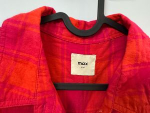 Max Red &amp; Orange Plaid Button-Up