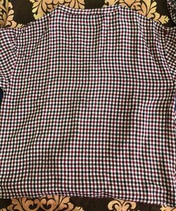 Checkered Long Sleeve Blouse