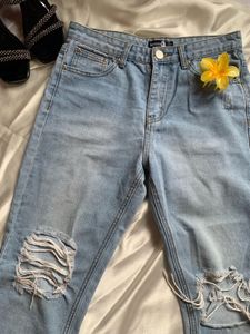 Capri Torn Denim Jean