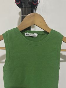Zara Green Sleeveless Top