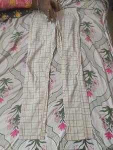 Checked Flared Casual Pants