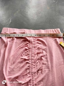 Pink Ruched Detail Midi Skirt